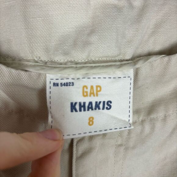 Gap Khakis Tan Cotton Linen Shorts Women's Size 8 - Picture 3 of 4